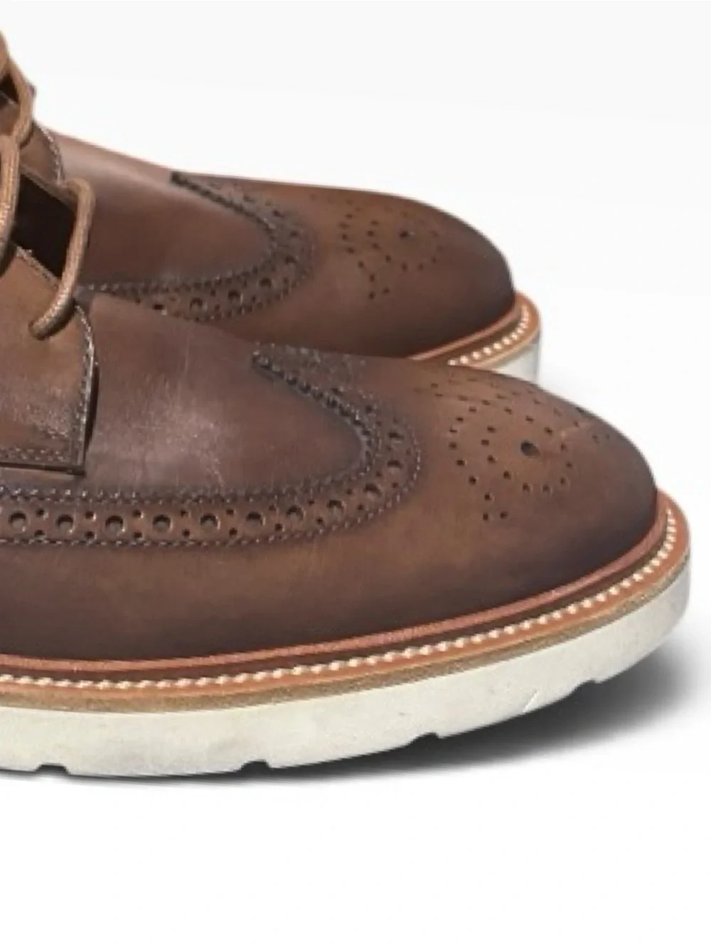 Tod's Brown Leather Wingtip Derby Shoes